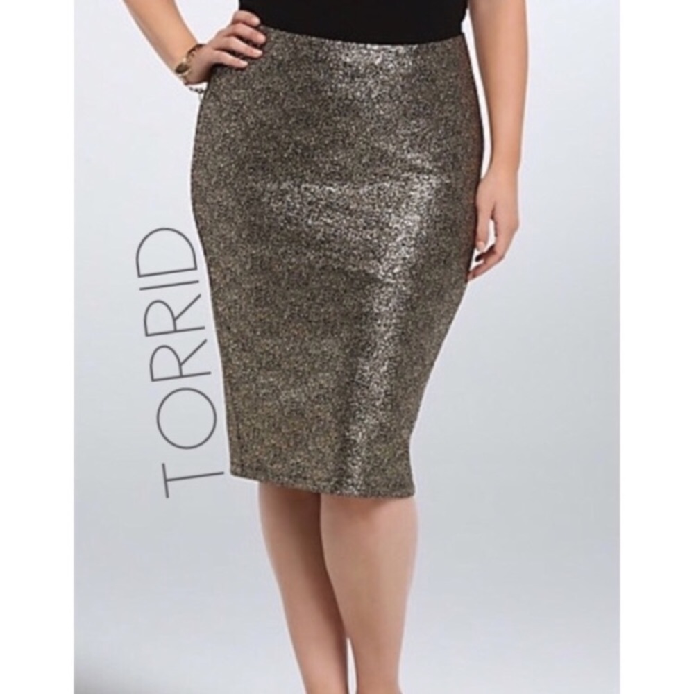 TORRID GLITTER PENCIL SKIRT
